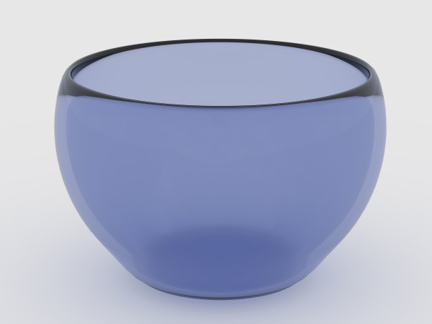 透明的圆形花瓶或盘子，碗在孤立的白色背景图片下载