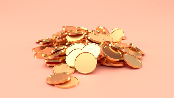 成堆的金元硬币。经营理念图片下载
