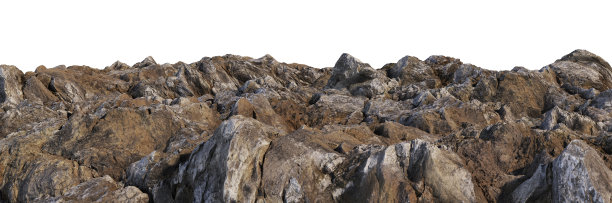 在白色背景上3D渲染锯齿状的石头图片下载