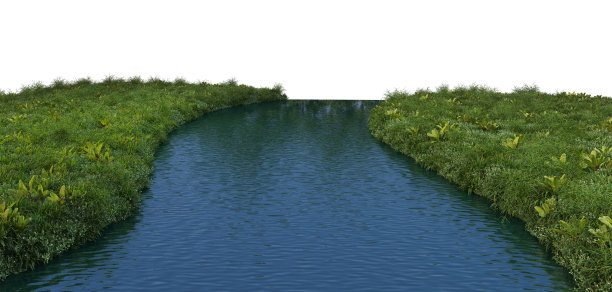 白色背景上的3D渲染流图片下载