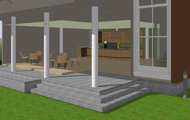 咖啡店的3D插图图片下载