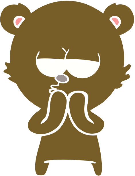 无聊熊平面色彩风格卡通图片下载