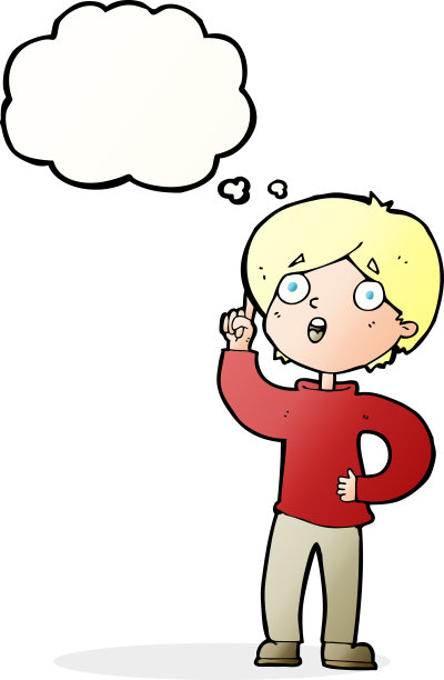卡通男孩的想法和思想泡泡图片下载