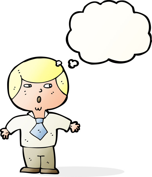 卡通用思想泡泡震撼了男孩图片下载