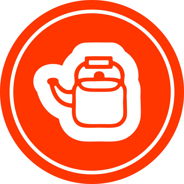 厨房水壶圆形图标符号图片下载