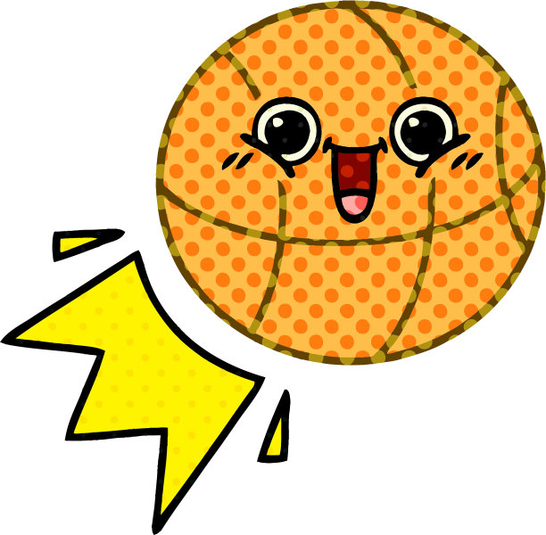 漫画书风格的卡通篮球图片下载