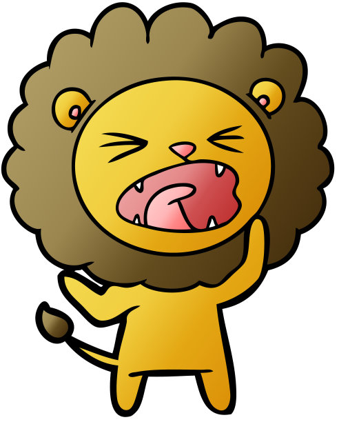 卡通愤怒的狮子图片下载