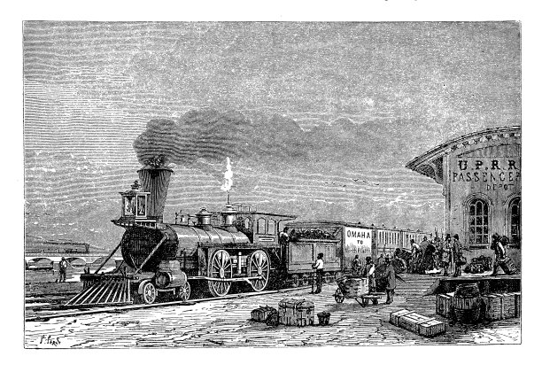 中太平洋铁路从内布拉斯加州奥马哈站出发的列车图片下载