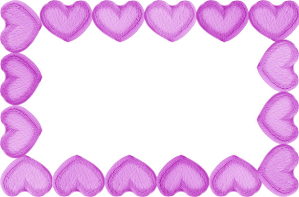 华丽的框架薰衣草心形棉花糖白色背景图片下载