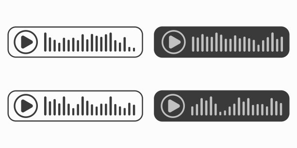 声波，无线电波。白色背景上的一组图标图片下载