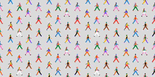 形形色色的人走在一起，天衣无缝的格局图片下载