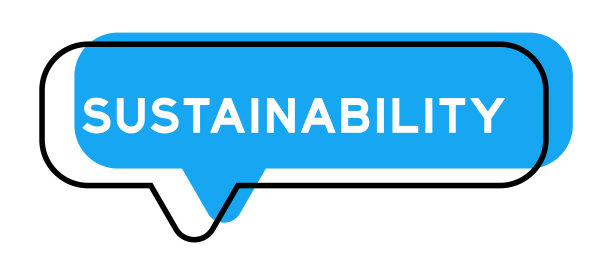 演讲横幅和蓝色阴影与字可持续发展的白色背景图片下载