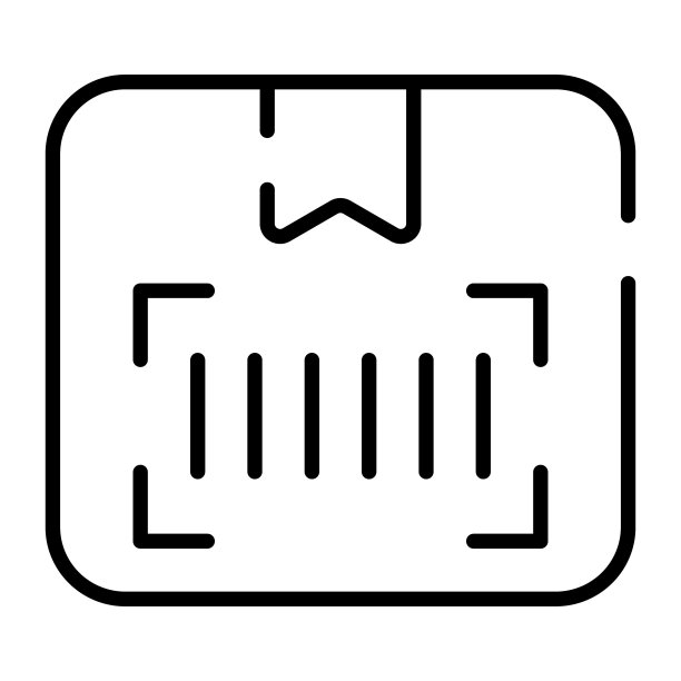带有条形码的包裹箱和扫描图标图片下载