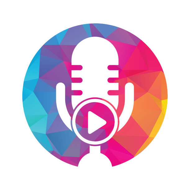 视频播放播客logo模板设计。图片下载