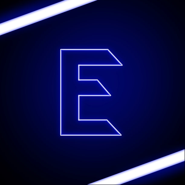 霓虹灯字母与剪辑路径。三维演示图片下载