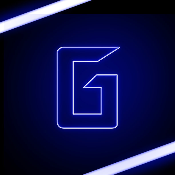 霓虹灯字母g剪辑路径。三维演示图片下载