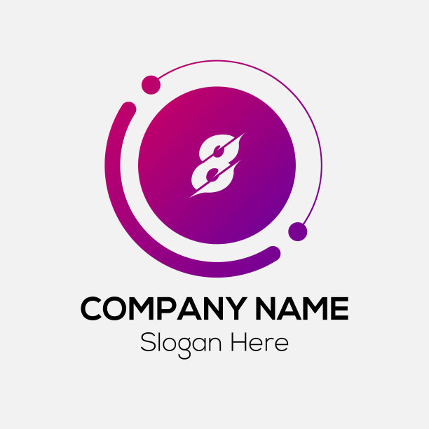 摘要8个字母现代初始科技标志设计图片下载