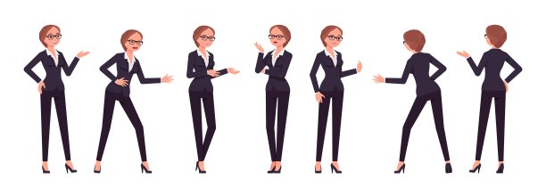 迷人的女商人，说话，尖叫，辩论的姿势图片下载