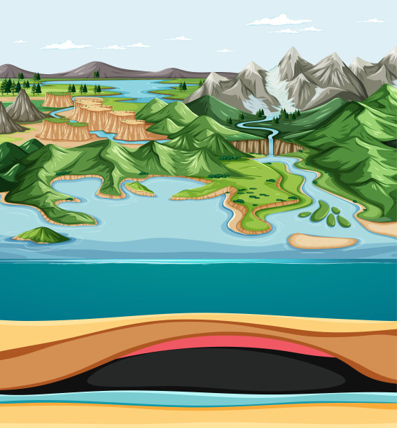 具有地理自然表面的景观图片下载