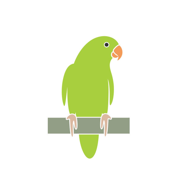 爱鸟鹦鹉标志。白色背景上孤立的爱鸟鹦鹉图片下载