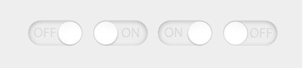 开、关拨码开关按钮。材料设计开关按钮设置。向量图片下载