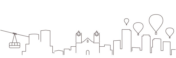 阿尔伯克基黑线简单的极简主义天际线与白色背景图片下载