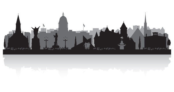 奥古斯塔缅因州城市轮廓线图片下载