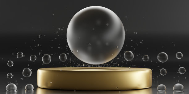 领奖台空背景产品展示领奖台干净的模型产品领奖台站展示为产品化妆品展示领奖台透明玻璃透明半透明金色背景3D渲染图片下载