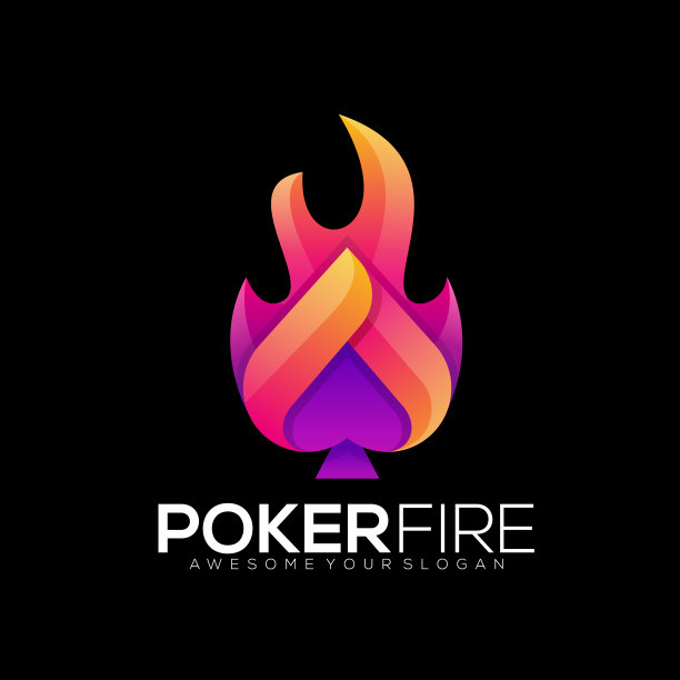 扑克矢量插图铁锹火焰渐变艺术风格。图片下载