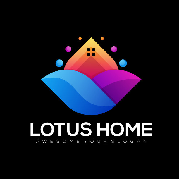 现代梯度莲花家居设计矢量图片下载