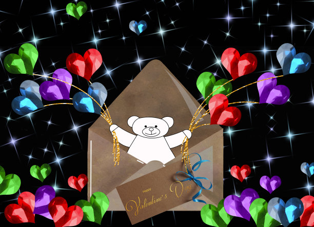 3 d演示。漂亮的情人节卡片。也可以用作横幅或传单图片下载