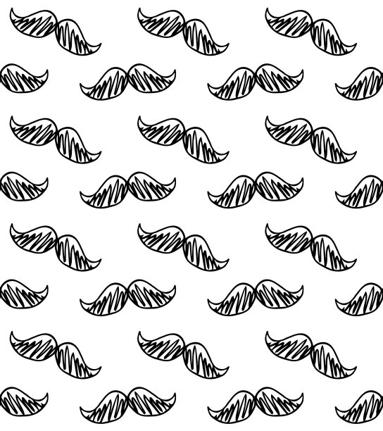 矢量无缝模式的手绘涂鸦素描胡子图片下载