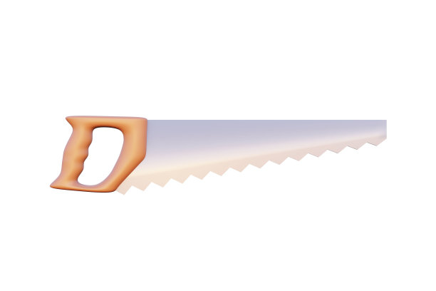 金属手锯隔离在白色，3d渲染图片下载