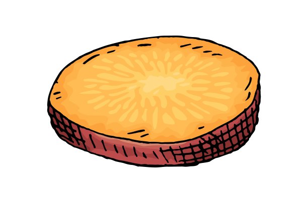 红薯切片。复古雕刻矢量彩色插图。隔离在白色上图片下载