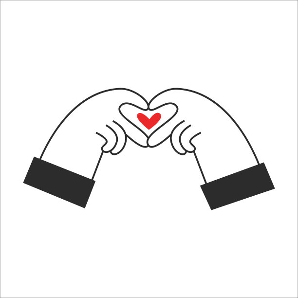 双手用手指做一个心形。情人节和爱情的象征。浪漫的姿态。矢量平面插图。图片下载
