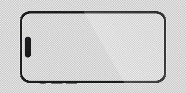 现实的智能手机模型。演示模板的设备UI UX模型。股票免版税矢量插图。图片下载