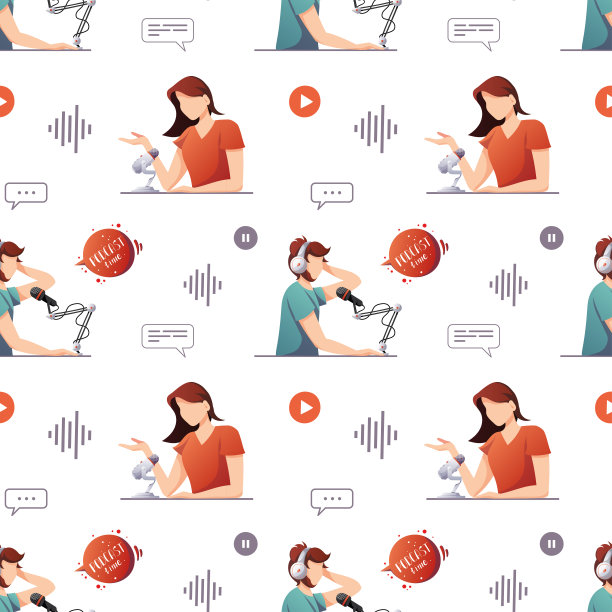 无缝模式与人与麦克风和耳机。图片下载