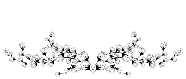 花卉背景，花卉成分，花卉背景与嫩花和枝条芽。手绘。用于风格化的装饰，请柬，明信片，海报，卡片，背景，剪贴画图片下载