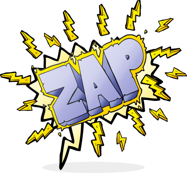 手绘语音泡泡卡通闪电符号图片下载