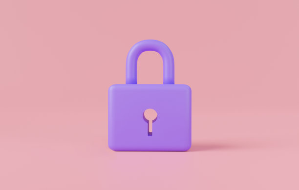 3d锁定挂锁图标最小风格孤立的粉红色背景。现代私人，私人访问图标，限制访问，保护隐私，安全。安全的概念。三维渲染图图片下载