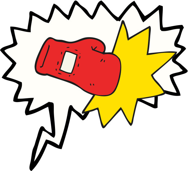 手绘语音泡泡卡通拳击手套图片下载