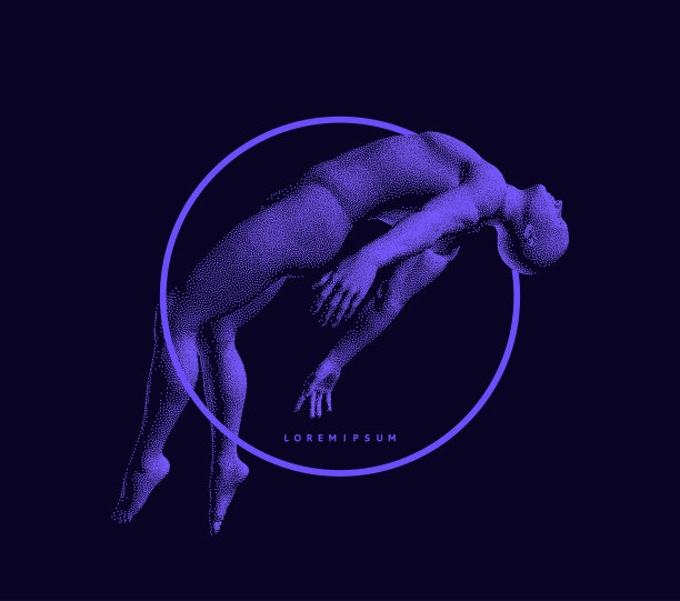 带我飞得更高。飞行的人在零重力或下降。在空中盘旋。悬浮法。三维矢量插图。图片下载