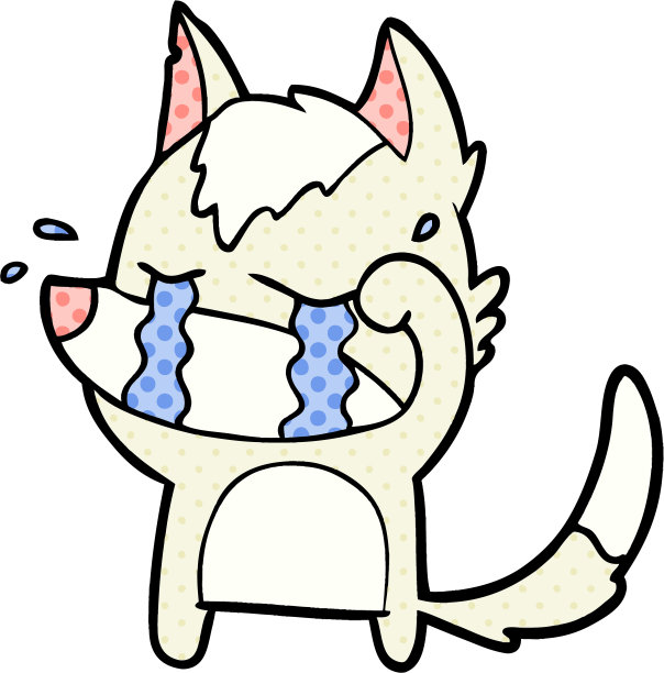 卡通哭鼻子的狼揉眼睛图片下载