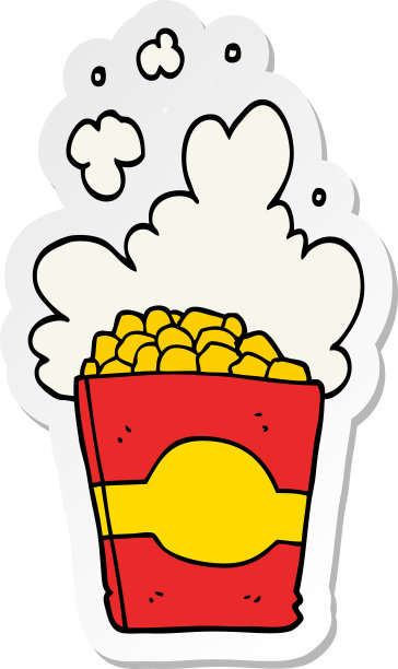 卡通爆米花贴纸图片下载