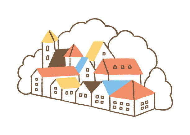 连续的房子在山上图片下载