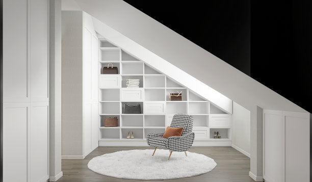 卧室，更衣室的3d渲染图片下载