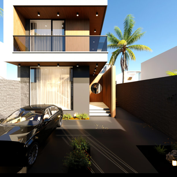 豪华别墅的3d渲染图片下载