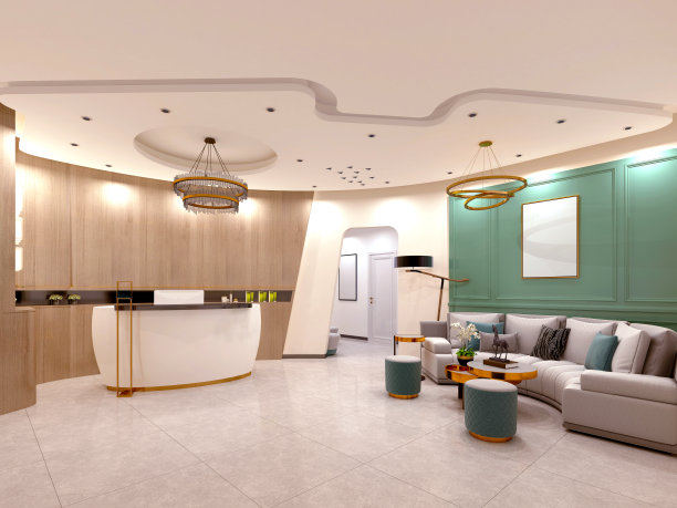 美容沙龙，按摩和水疗中心的3d渲染图片下载