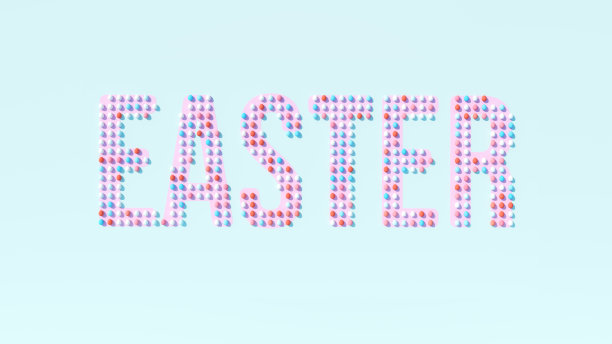 复活节彩蛋星期天假日基督教节日棕枝主日小浅蓝色粉红色图片下载