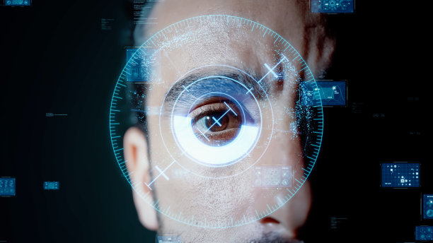 Biometircs概念。虹膜识别。安全系统。图片下载